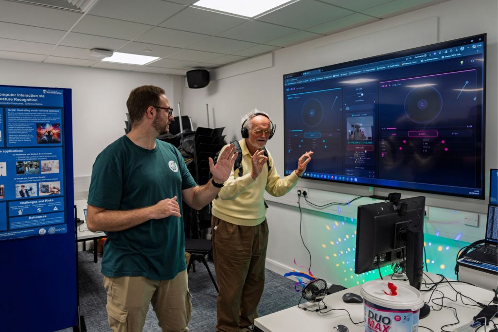 DJ air in action with visitor at The British Science Festival